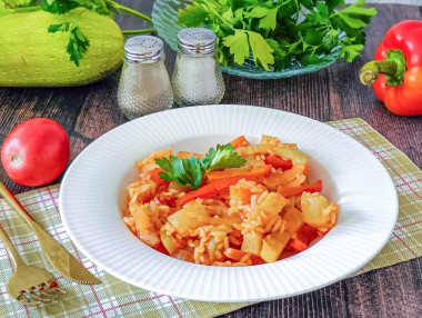 Овощное рагу из кабачков с рисом Овощное рагу из кабачков с рисом