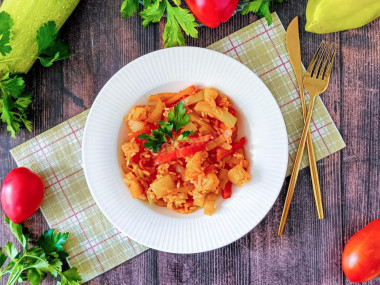 Овощное рагу из кабачков с рисом Овощное рагу из кабачков с рисом