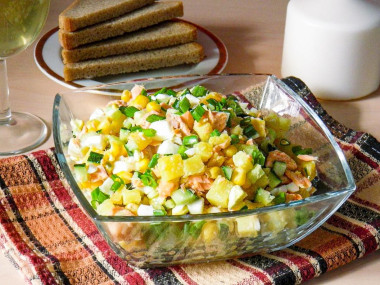 Рыбный салат с кукурузой без риса Рыбный салат с кукурузой без риса