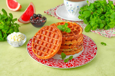 Венские вафли с творогом в вафельнице Венские вафли с творогом в вафельнице