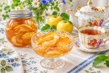 Прозрачное варенье из яблок дольками на зиму Прозрачное варенье из яблок дольками на зиму