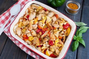 Филе индейки с овощами Филе индейки с овощами