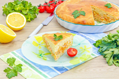 Заливной пирог с горбушей в духовке Заливной пирог с горбушей в духовке