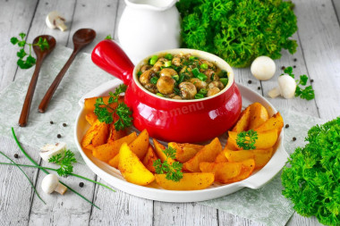 Грибы в сливочном соусе в духовке по-деревенски Грибы в сливочном соусе в духовке по-деревенски