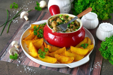 Грибы в сливочном соусе в духовке по-деревенски Грибы в сливочном соусе в духовке по-деревенски