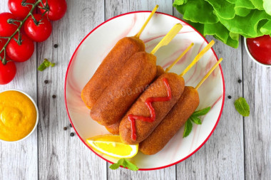 Корн доги на сковороде Корн доги на сковороде