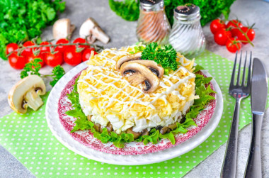 Салат с грибами яйцами и сыром
