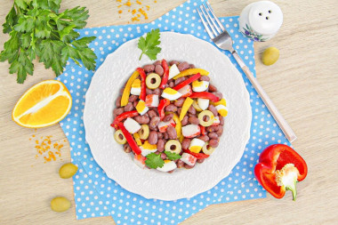 Салат фасоль крабовые палочки яйца Салат фасоль крабовые палочки яйца