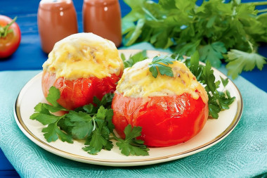 Помидоры с яйцом и сыром в духовке Помидоры с яйцом и сыром в духовке