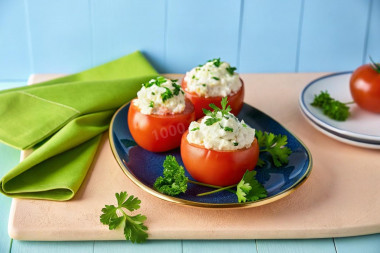 Помидоры фаршированные творогом и чесноком Помидоры фаршированные творогом и чесноком