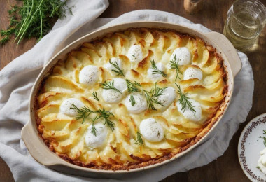 Гратен с бурратой и картофелем Гратен с бурратой и картофелем