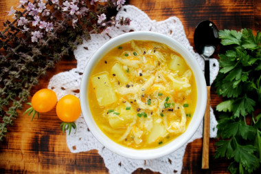 Суп затируха с курицей на яйцах Суп затируха с курицей на яйцах