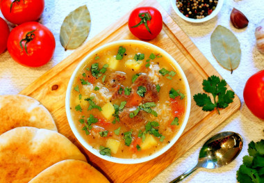 Суп Харчо с картошкой и рисом