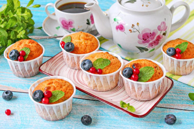 Маффины на кефире в духовке Маффины на кефире в духовке