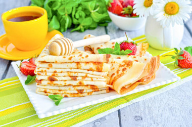 Блины на молоке с яйцами тонкие Блины на молоке с яйцами тонкие