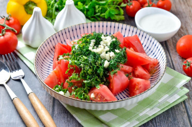 Салат помидоры со сметаной Салат помидоры со сметаной