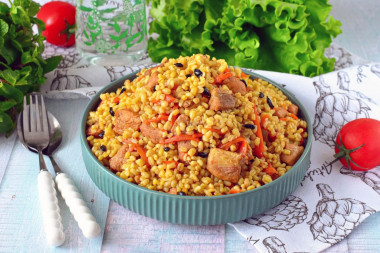 Плов из булгура со свининой Плов из булгура со свининой