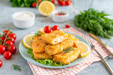 Филе минтая в кляре на сковороде Филе минтая в кляре на сковороде