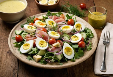 Ирландский салат с копчёной рыбой и картофелем Ирландский салат с копчёной рыбой и картофелем
