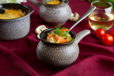 Жульен с креветками Жульен с креветками