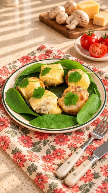 Грибы шампиньоны с сыром и помидорами в духовке Грибы шампиньоны с сыром и помидорами в духовке