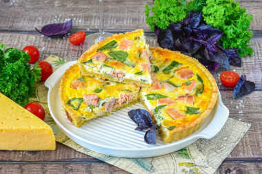 Киш с рыбой и шпинатом Киш с рыбой и шпинатом