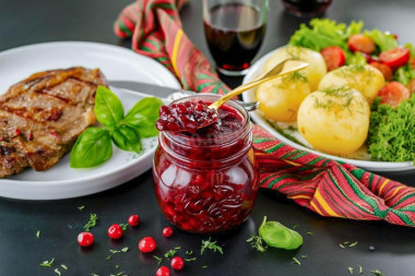 Брусничный соус к мясу на зиму Брусничный соус к мясу на зиму