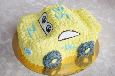 Торт машина для мальчика из крема