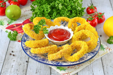 Кальмары кольцами в аэрогриле Кальмары кольцами в аэрогриле