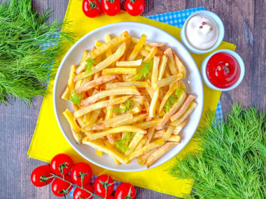 Замороженная картошка фри в аэрогриле Замороженная картошка фри в аэрогриле