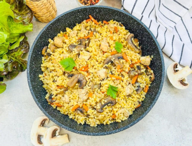 Булгур с курицей и грибами Булгур с курицей и грибами