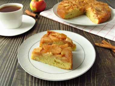 Пирог перевертыш яблочный на молоке
