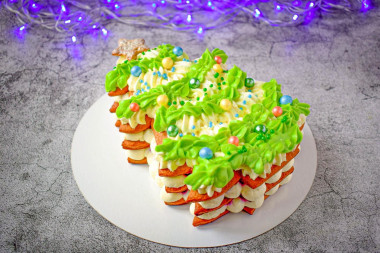 Торт Ёлочка на Новый год из медовых коржей Торт Ёлочка на Новый год из медовых коржей