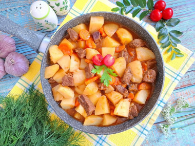 Жаркое из говядины на сковороде Жаркое из говядины на сковороде