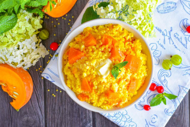 Пшенная каша с тыквой на молоке Пшенная каша с тыквой на молоке