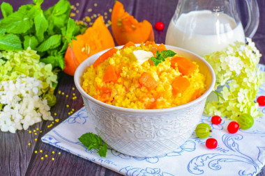 Пшенная каша с тыквой на молоке Пшенная каша с тыквой на молоке