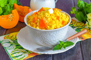 Пшенная каша с тыквой на молоке Пшенная каша с тыквой на молоке