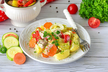 Мясо в горшочке с картошкой в аэрогриле Мясо в горшочке с картошкой в аэрогриле