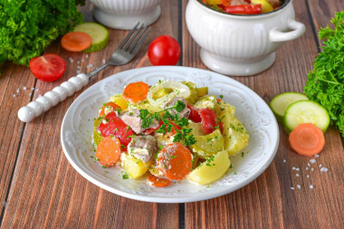 Мясо в горшочке с картошкой в аэрогриле Мясо в горшочке с картошкой в аэрогриле