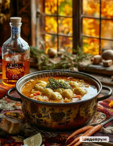 Суп с клецками и тушёнкой Суп с клецками и тушёнкой