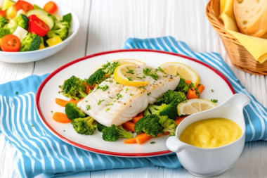 Рыба с брокколи на пару Рыба с брокколи на пару