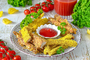 Куриные стрипсы в аэрогриле Куриные стрипсы в аэрогриле