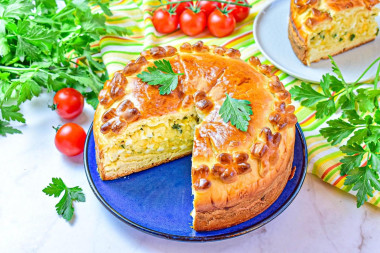 Пирог с рисом и яйцом в духовке Пирог с рисом и яйцом в духовке