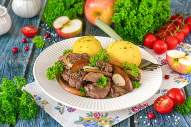Печень с яблоками в банке Печень с яблоками в банке
