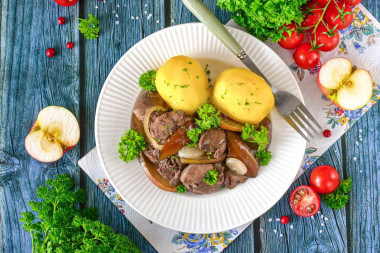 Печень с яблоками в банке Печень с яблоками в банке