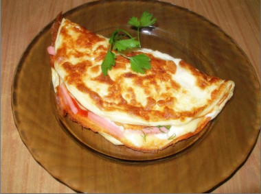 Омлет на молоке с мукой и майонезом Омлет на молоке с мукой и майонезом