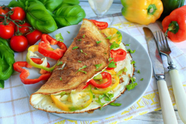 Омлет с мукой и молоком на сковороде Омлет с мукой и молоком на сковороде