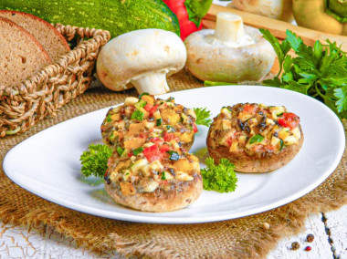 Шампиньоны запеченные в духовке с сыром и чесноком целиком Шампиньоны запеченные в духовке с сыром и чесноком целиком