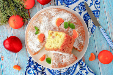 Шарлотка с мандаринами и яблоками в духовке Шарлотка с мандаринами и яблоками в духовке