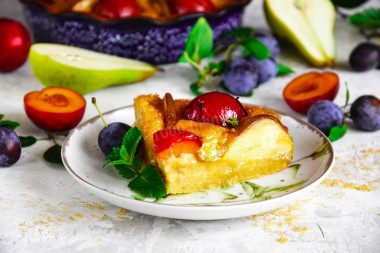 Пирог с фруктами в духовке